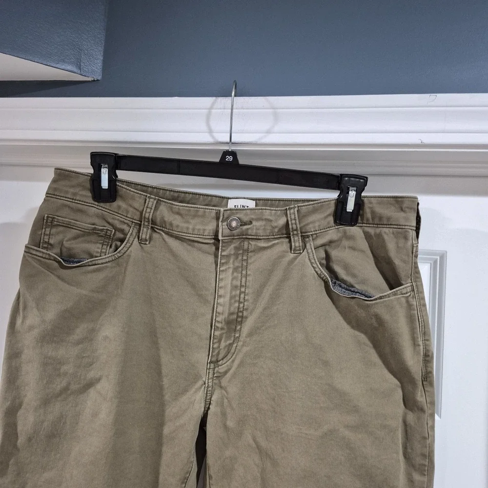 Flint & Tinder Pants Mens 36x32 Green Slim Fit 365 Five Pocket Stretch Huckberry